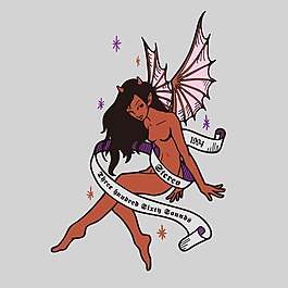 印花矢量圖 T恤圖案 人物 女人 惡魔 免費素材