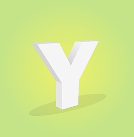 三維矢量字母Y的文本