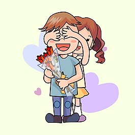 印花矢量圖 T恤圖案 人物 男孩 女孩 免費(fèi)素材