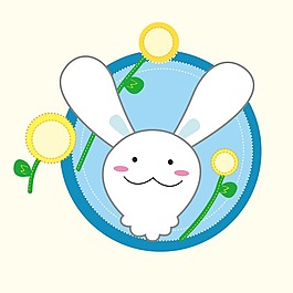 印花矢量圖 T恤圖案 可愛卡通 卡通動物 兔子 免費(fèi)素材