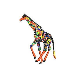 繡花 動物 長頸鹿 免費素材