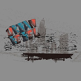 印花矢量圖 T恤圖案 圖文結(jié)合 建筑 文字 免費素材