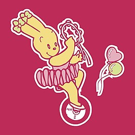 印花矢量圖 T恤圖案 人物 女孩 芭蕾 免費(fèi)素材