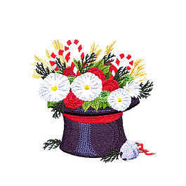 繡花 生活元素 帽子 植物 花朵 免費(fèi)素材