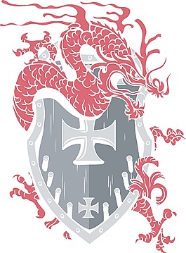 老式的矢量T恤設(shè)計(jì)與龍