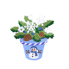繡花 生活元素 花盆 植物 花朵 免費(fèi)素材