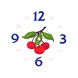 绣花 生活元素 时钟 数字 植物 免费素材