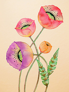 位圖 植物 寫意花卉 花朵 免費素材