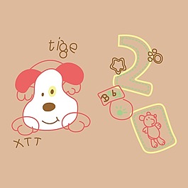 印花矢量圖 T恤圖案 圖文結(jié)合 動(dòng)物 狗 免費(fèi)素材