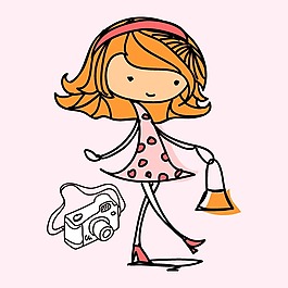 印花矢量圖 T恤圖案 圖文結(jié)合 人物 女孩 免費(fèi)素材