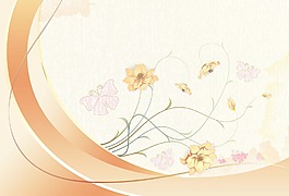水彩花卉背景矢量插畫