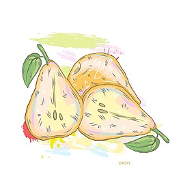 矢量梨與豐富多彩的飛濺