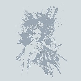 印花矢量圖 T恤圖案 圖文結(jié)合 人物 女人 免費(fèi)素材