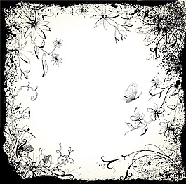 舊貨花卉背景矢量插畫