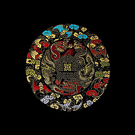 绣花 刺绣 中国风 动物 龙 免费素材
