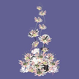 印花矢量圖 T恤圖案 植物 花朵 色彩 免費(fèi)素材
