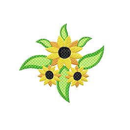 繡花 植物 花朵 向日葵 免費素材