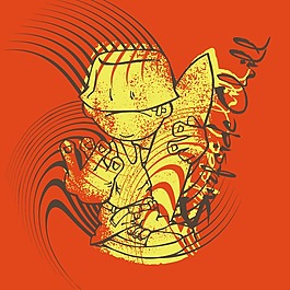 印花矢量圖 T恤圖案 圖文結(jié)合 人物 免費(fèi)素材