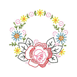 繡花 植物 花朵 免費(fèi)素材