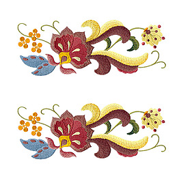 繡花 花邊 植物 花朵 免費素材