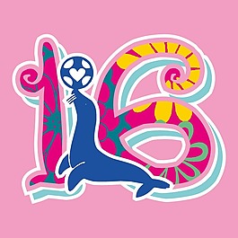印花矢量圖 T恤圖案 圖文結(jié)合 動物 海獅 免費素材