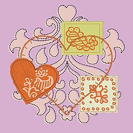 印花矢量圖 T恤圖案 圖文結(jié)合 幾何 心形 免費(fèi)素材