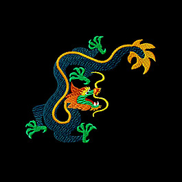 绣花 十二生肖 动物 龙 免费素材