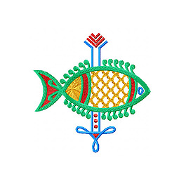 繡花 動物 魚 免費(fèi)素材