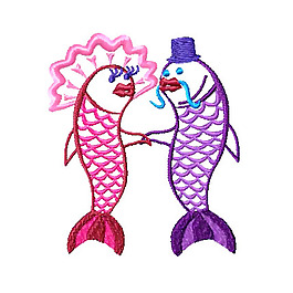 繡花 動物 魚 免費(fèi)素材