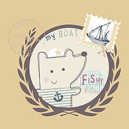 印花矢量圖 T恤圖案 可愛卡通 圖文結(jié)合 動物 免費(fèi)素材