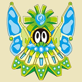 印花矢量图 卡通形象 高达 机器人 色彩 免费素材