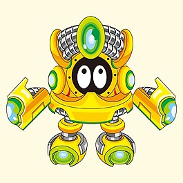 印花矢量图 卡通形象 高达 机器人 色彩 免费素材