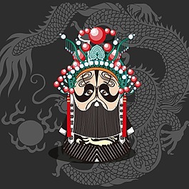 印花矢量圖 T恤圖案 圖文結(jié)合 國粹 京劇 免費(fèi)素材