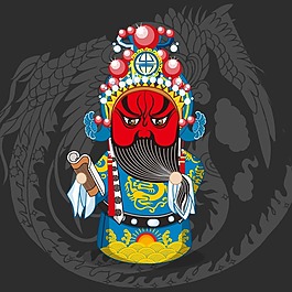 印花矢量圖 T恤圖案 圖文結(jié)合 國粹 京劇 免費(fèi)素材