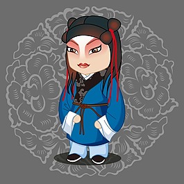 印花矢量圖 T恤圖案 圖文結(jié)合 國粹 京劇 免費(fèi)素材