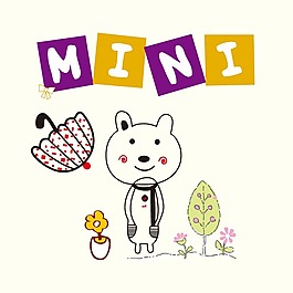印花矢量圖 T恤圖案 圖文結合 動物 小熊 免費素材