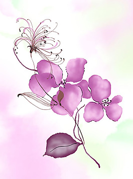 位圖 植物 寫意花卉 花朵 蘭花 免費(fèi)素材