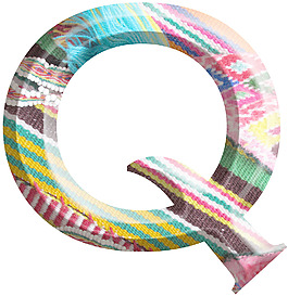 字母Q手工制作的羊毛織物