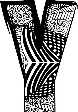 字母Y與抽象畫(huà)矢量圖