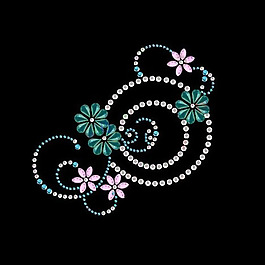 燙鉆 花紋 植物 花朵 免費素材