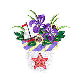 繡花 植物 花朵 花盆 星形 免費素材