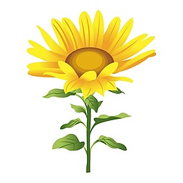 矢量圖 植物 寫意花卉 花朵 向日葵 免費素材