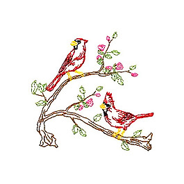 繡花 植物 花朵 動物 鳥類 免費素材