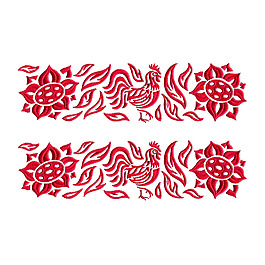 繡花 花邊 動(dòng)物 公雞 花朵 免費(fèi)素材