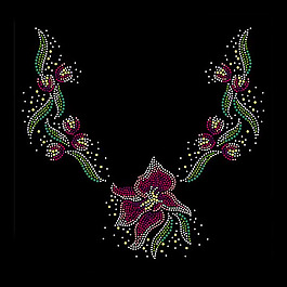 燙鉆 領(lǐng)邊 植物 花朵 花紋 免費(fèi)素材