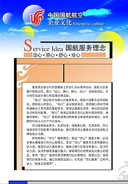 中國國航航空企業文化展板