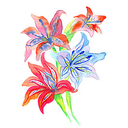 位圖 植物 寫(xiě)意花卉 花朵 百合 免費(fèi)素材
