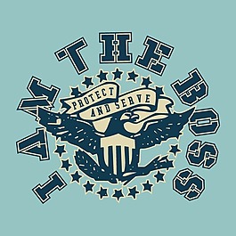 印花矢量圖 T恤圖案 圖文結(jié)合 徽章標記 緞帶 免費素材