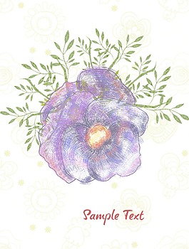 水彩花卉背景矢量插畫