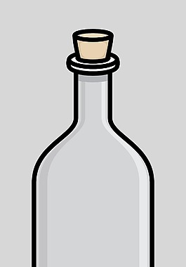 古老的軟木酒瓶矢量插畫